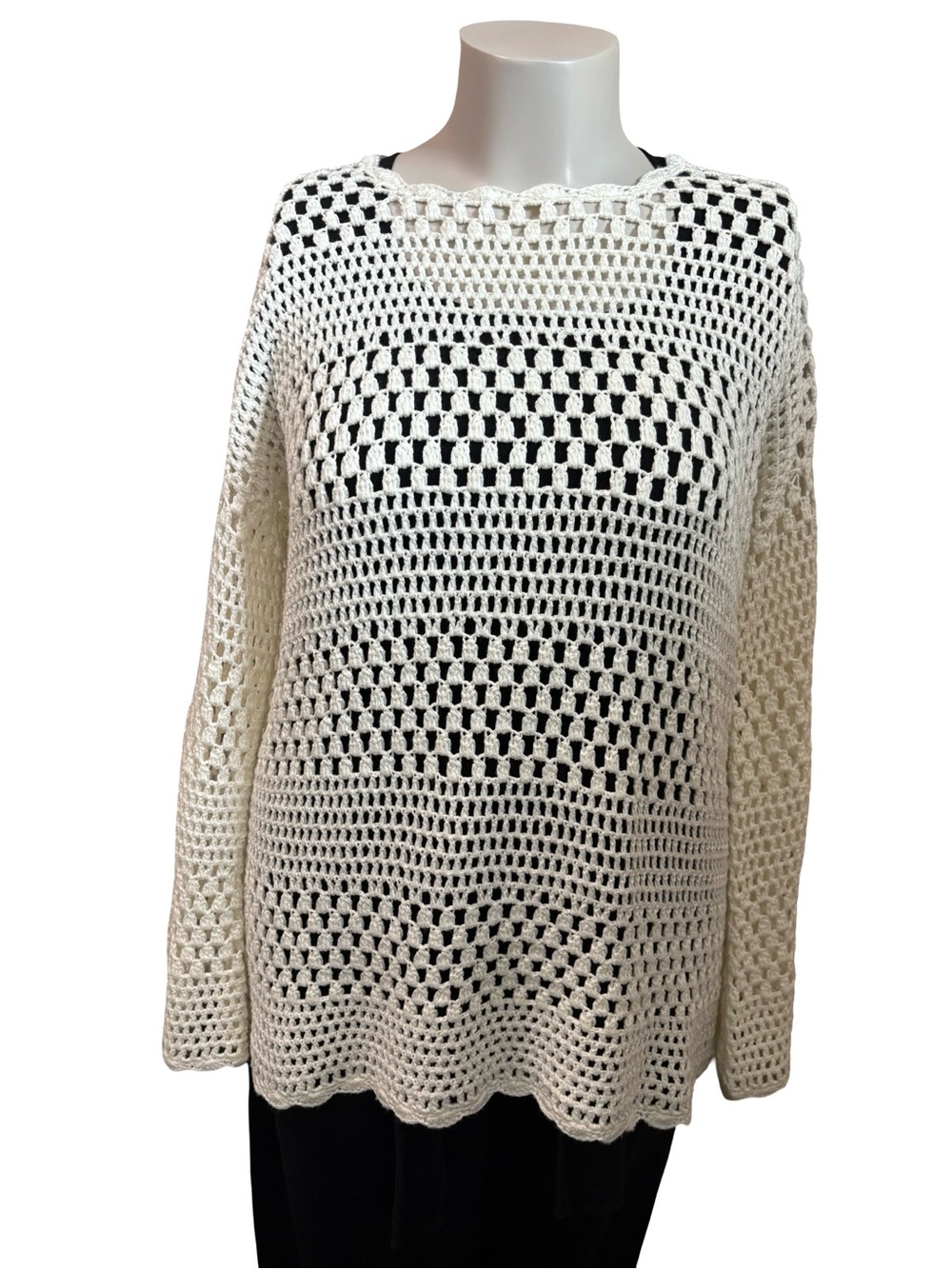 Women's Show Me Your Mumu Cream Crochet Swim Cover-Up Tunic - Picture 2 of 8